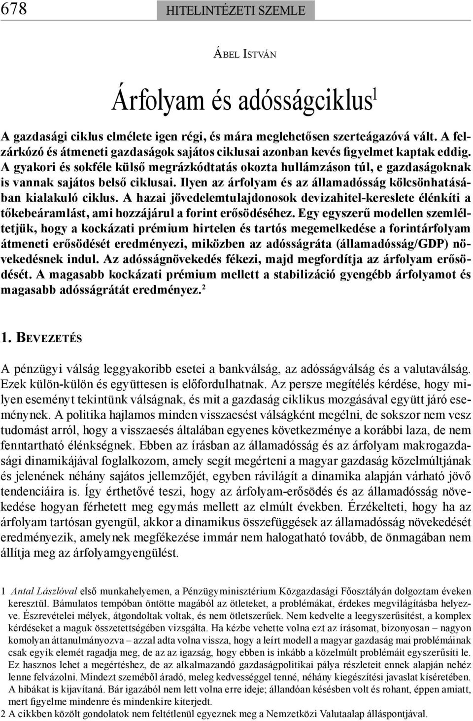 A gyakori és sokféle külső megrázkódtatás okozta hullámzáson túl, e gazdaságoknak is vannak sajátos belső ciklusai. Ilyen az árfolyam és az államadósság kölcsönhatásában kialakuló ciklus.