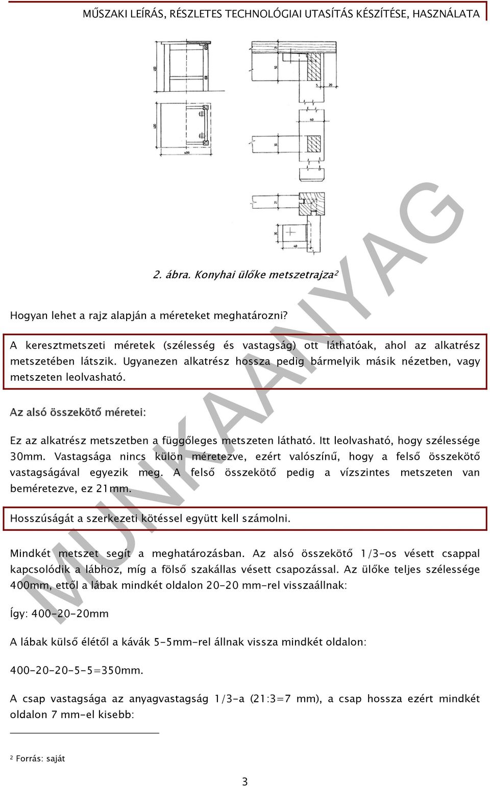 Itt leolvasható, hogy szélessége 30mm. Vastagsága nincs külön méretezve, ezért valószínű, hogy a felső összekötő vastagságával egyezik meg.