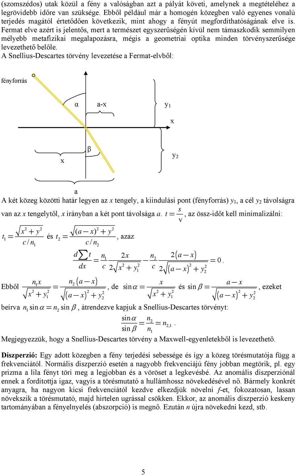 Fermat elve azért is jelentős, mert a természet egyszerűségén kívül nem támaszkodik semmilyen mélyebb metafizikai megalapozásra, mégis a geometriai optika minden törvényszerűsége levezethető belőle.