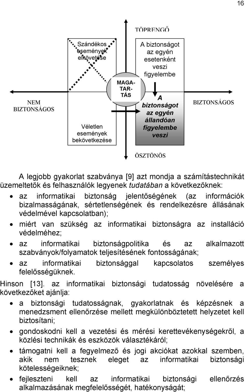 jelentőségének (az információk bizalmasságának, sértetlenségének és rendelkezésre állásának védelmével kapcsolatban); miért van szükség az informatikai biztonságra az installáció védelméhez; az