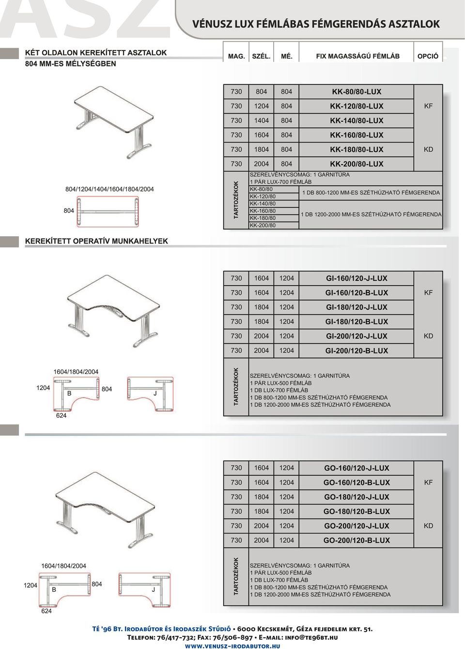 GI-180/120-J-LUX GI-180/120-B-LUX GI-200/120-J-LUX GI-200/120-B-LUX 1 PÁR LUX-500 FÉMLÁB 1 DB LUX-700 FÉMLÁB 1604 1204 GO-160/120-J-LUX 1604 1204