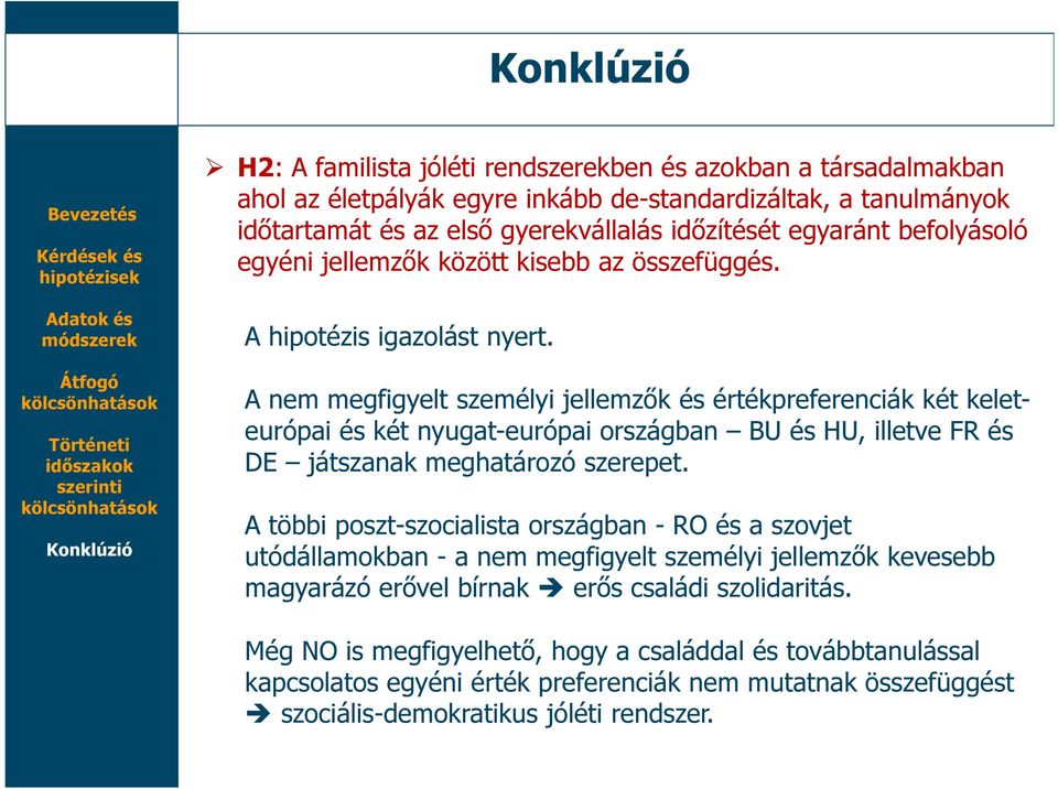 A nem megfigyelt személyi jellemzők és értékpreferenciák két keleteurópai és két nyugat-európai országban BU és HU, illetve FR és DE játszanak meghatározó szerepet.