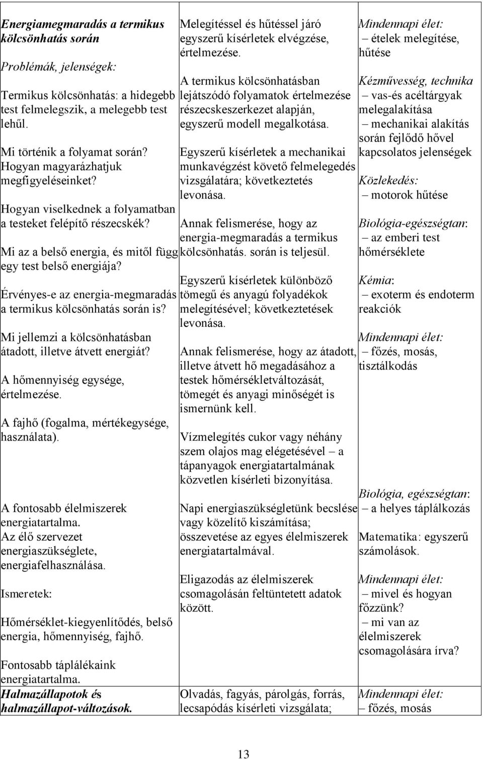 Érvényes-e az energia-megmaradás a termikus kölcsönhatás során is? Mi jellemzi a kölcsönhatásban átadott, illetve átvett energiát? A hőmennyiség egysége, értelmezése.