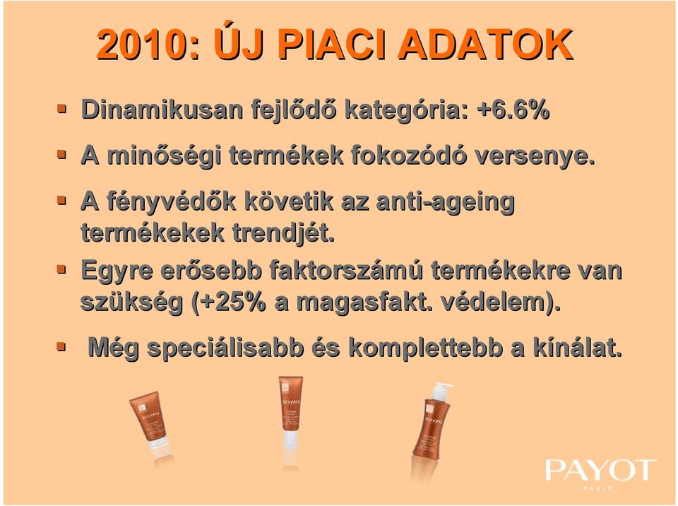 A fényvédők követik az anti-ageing ageing te