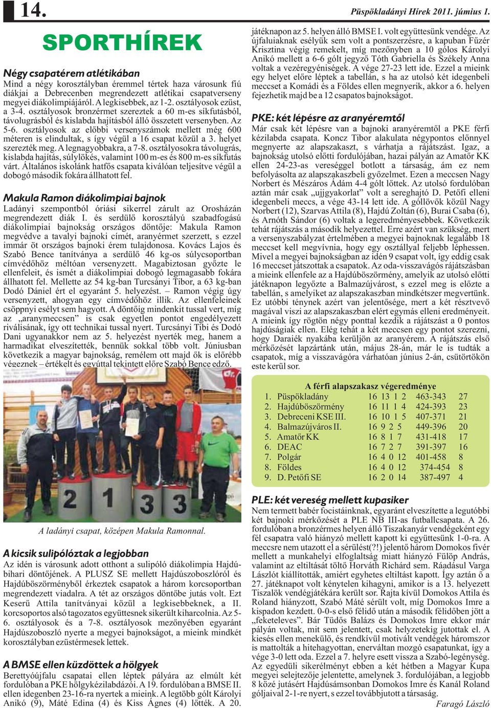 A legkisebbek, az 1-2. osztályosok ezüst, a 3-4. osztályosok bronzérmet szereztek a 60 m-es síkfutásból, távolugrásból és kislabda hajításból álló összetett versenyben. Az 5-6.