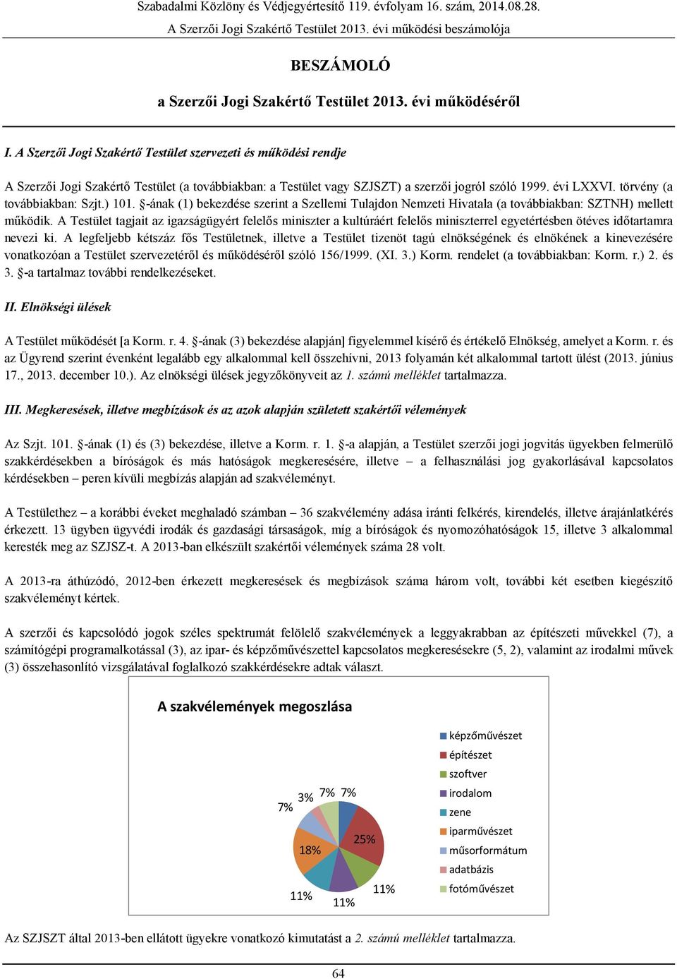 törvény (a továbbiakban: Szjt.) 101. -ának (1) bekezdése szerint a Szellemi Tulajdon Nemzeti Hivatala (a továbbiakban: SZTNH) mellett működik.