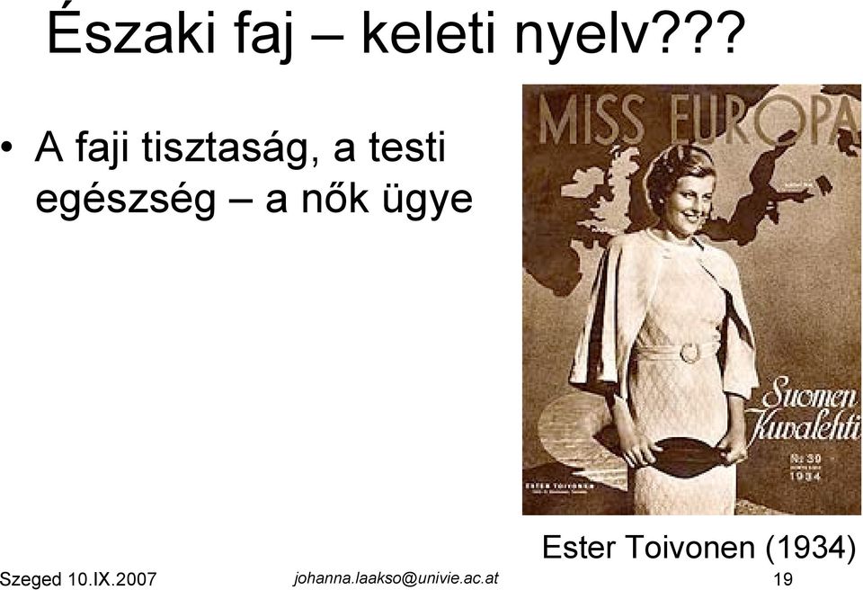 egészség a nők ügye Ester Toivonen