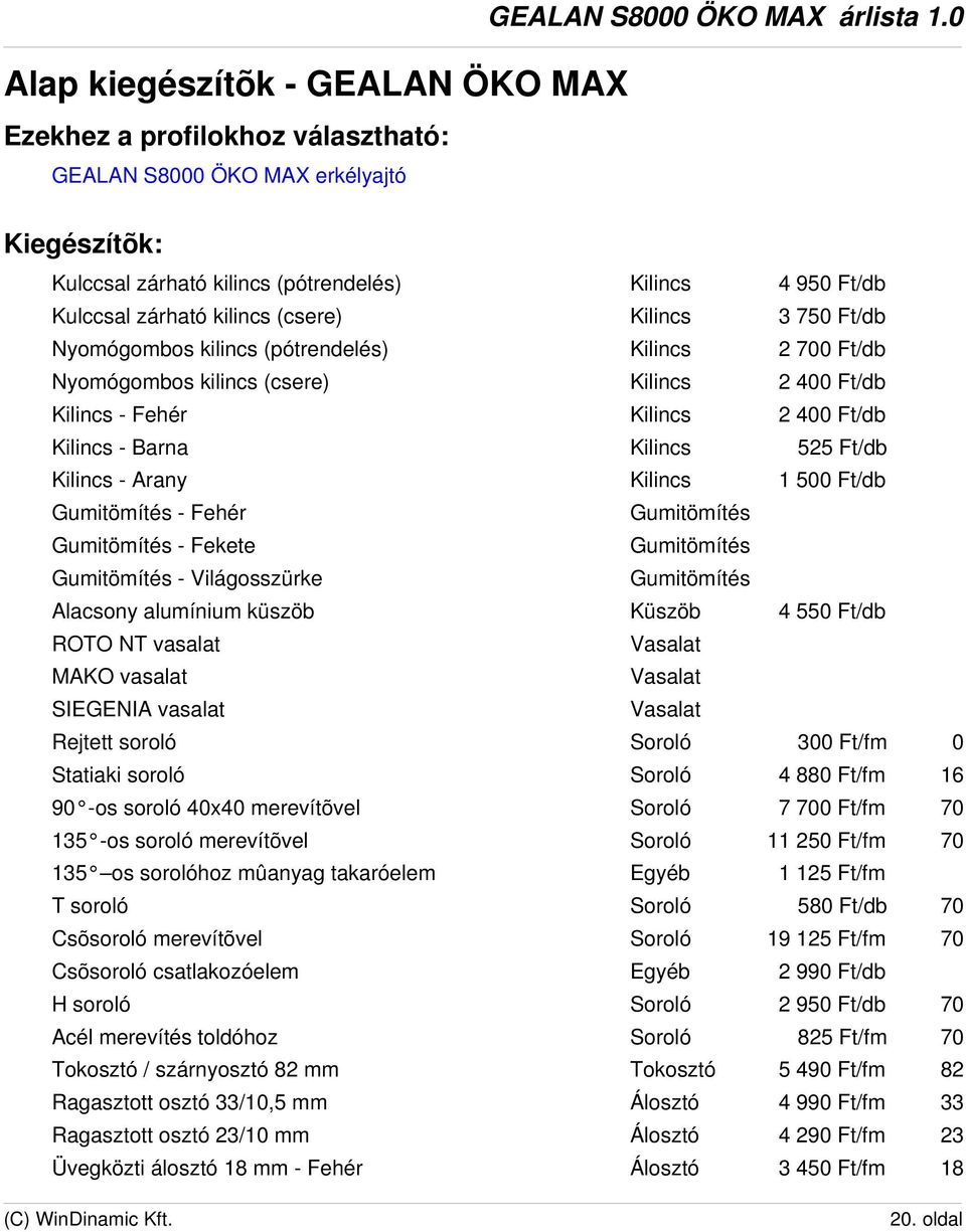 Kilincs - Arany Kilincs 1 500 Ft/db Gumitömítés - Fehér Gumitömítés - Fekete Gumitömítés - Világosszürke Gumitömítés Gumitömítés Gumitömítés Alacsony alumínium küszöb Küszöb 4 550 Ft/db ROTO NT