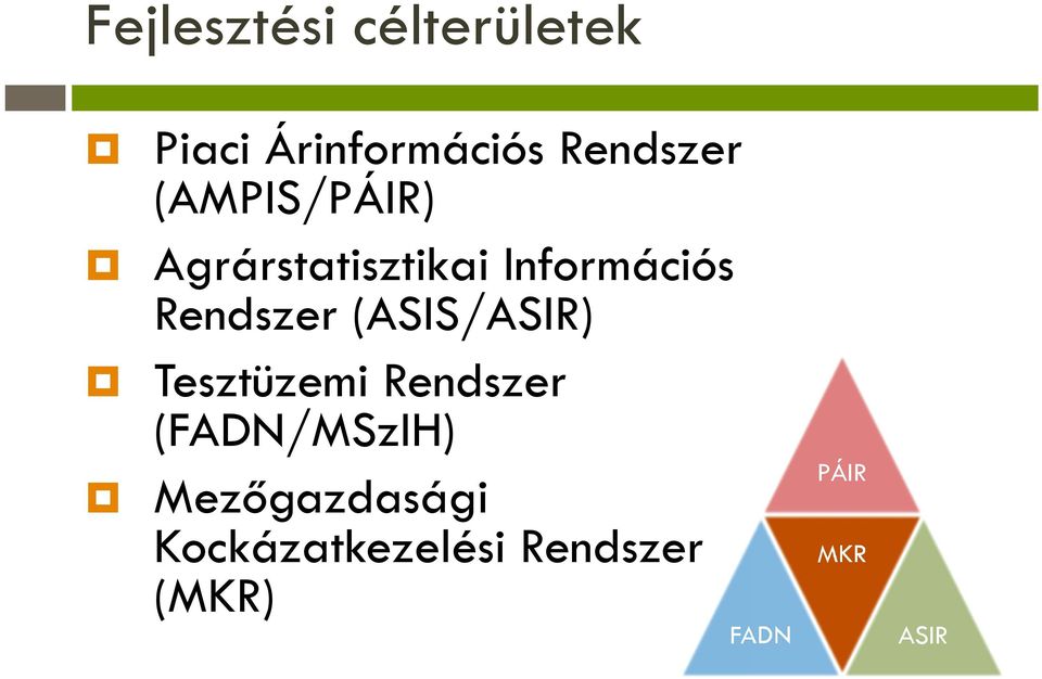 (ASIS/ASIR) Tesztüzemi Rendszer (FADN/MSzIH)