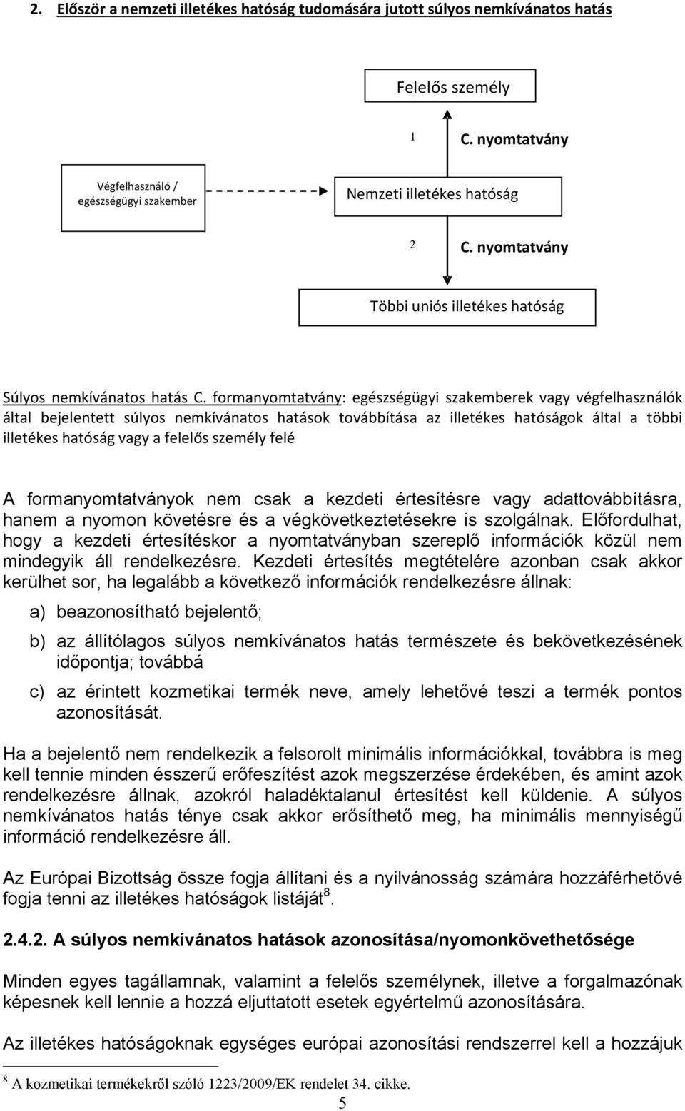 formanyomtatvány: egészségügyi szakemberek vagy végfelhasználók által bejelentett súlyos nemkívánatos hatások továbbítása az illetékes hatóságok által a többi illetékes hatóság vagy a felelős személy