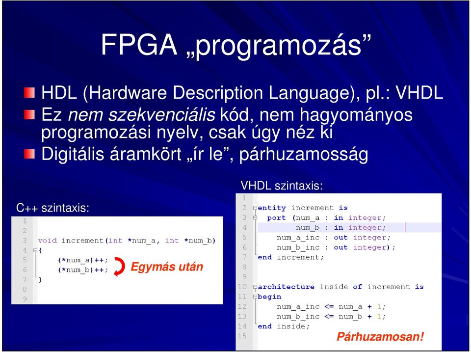 programozási nyelv, csak úgy néz ki Digitális áramkört ír