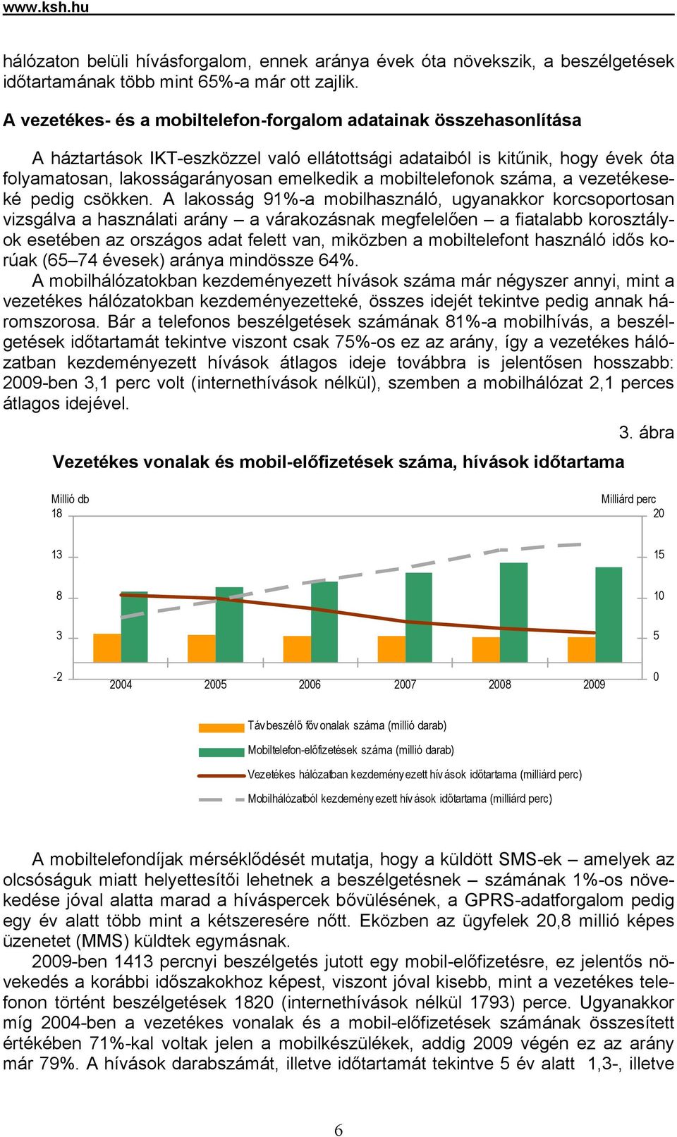 mobiltelefonok száma, a vezetékeseké pedig csökken.