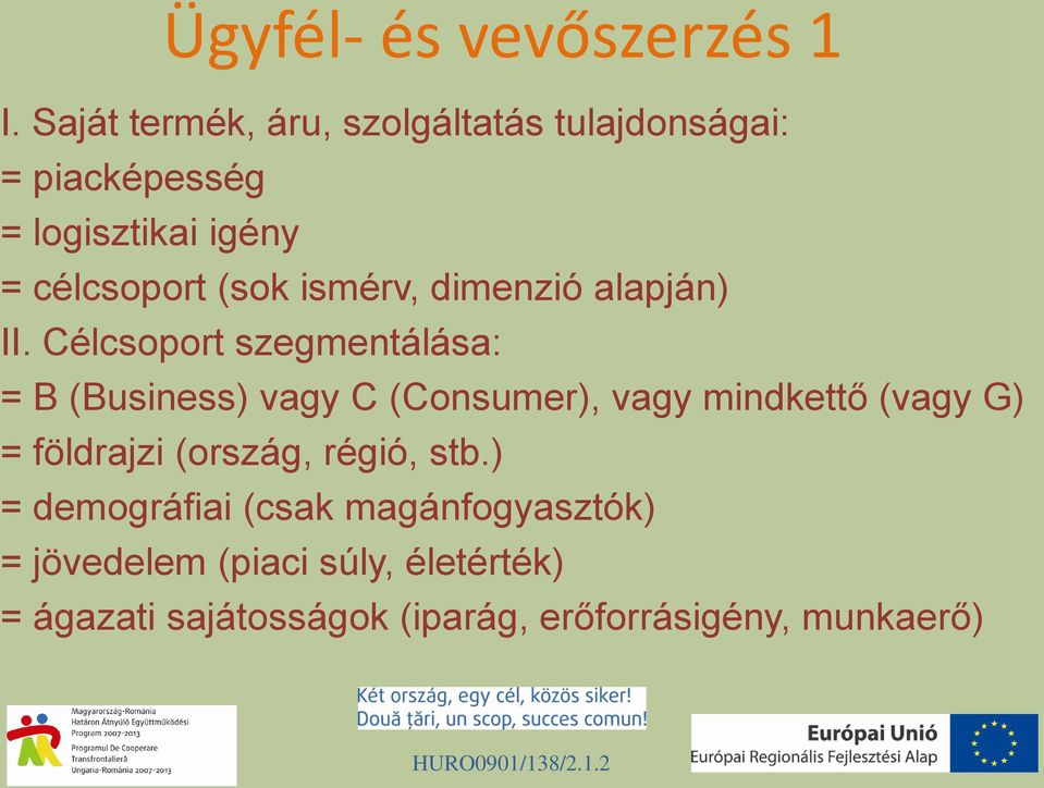 ismérv, dimenzió alapján) II.