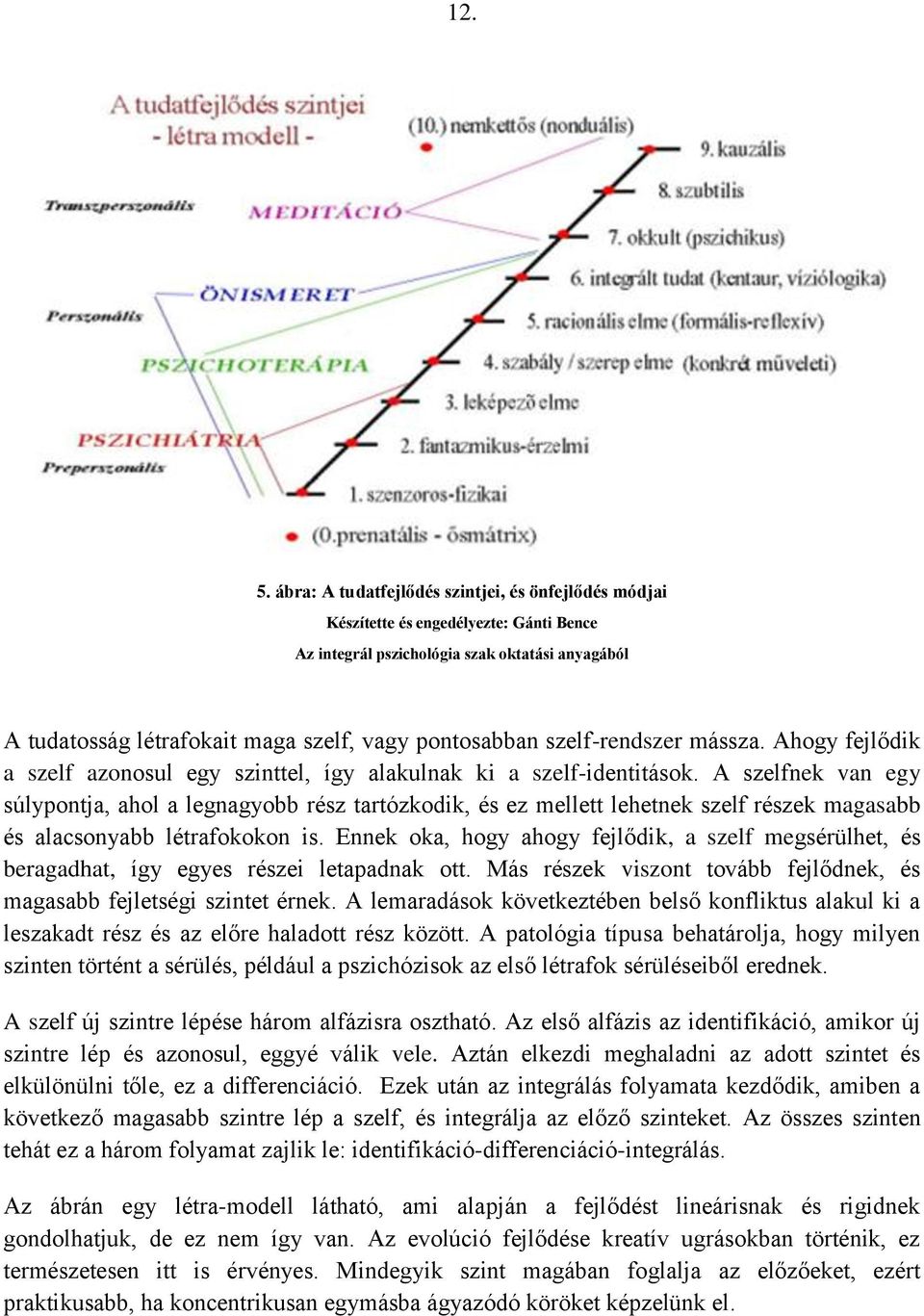 szelf-rendszer mássza. Ahogy fejlődik a szelf azonosul egy szinttel, így alakulnak ki a szelf-identitások.