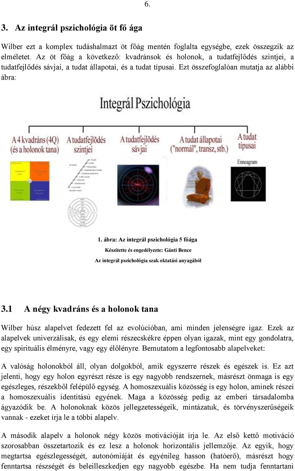 ábra: Az integrál pszichológia 5 főága Készítette és engedélyezte: Gánti Bence Az integrál pszichológia szak oktatási anyagából 3.