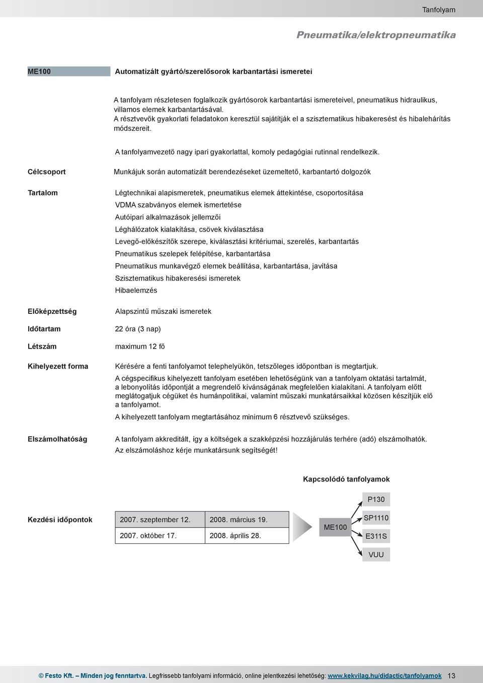 A tanfolyamvezető nagy ipari gyakorlattal, komoly pedagógiai rutinnal rendelkezik.