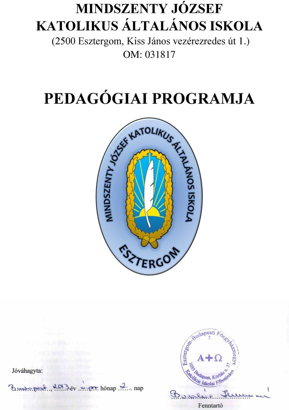 031817 PEDAGÓGIAI PROGRAMJA