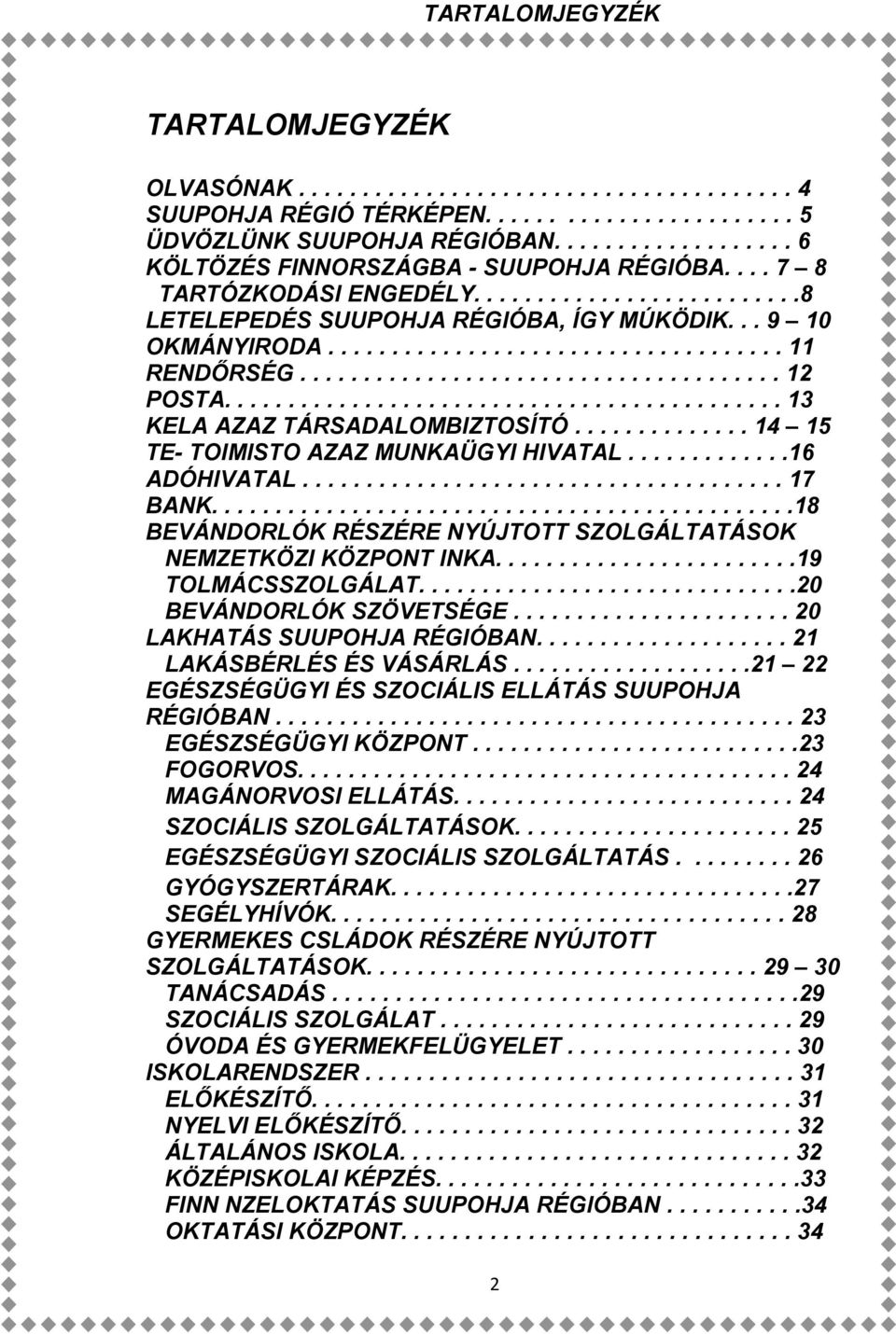 ..................................... 12 POSTA............................................ 13 KELA AZAZ TÁRSADALOMBIZTOSÍTÓ.............. 14 15 TE- TOIMISTO AZAZ MUNKAÜGYI HIVATAL.............16 ADÓHIVATAL.