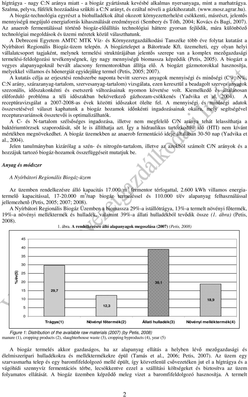 A biogáz-technológia egyrészt a biohulladékok által okozott környezetterhelést csökkenti, másrészt, jelentős mennyiségű megújuló energiaforrás kihasználását eredményezi (Sembery és Tóth, 2004; Kovács