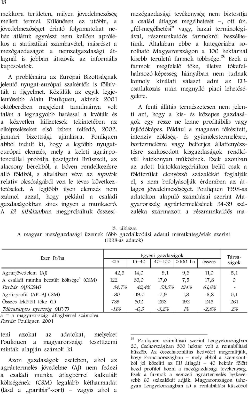 26 Ezek a farmok megfelelő tőke, illetve tőkefelhalmozó-képesség hiányában nem tudnak komoly kínálati választ adni az EUcsatlakozás után megnyíló piaci lehetőségekre.