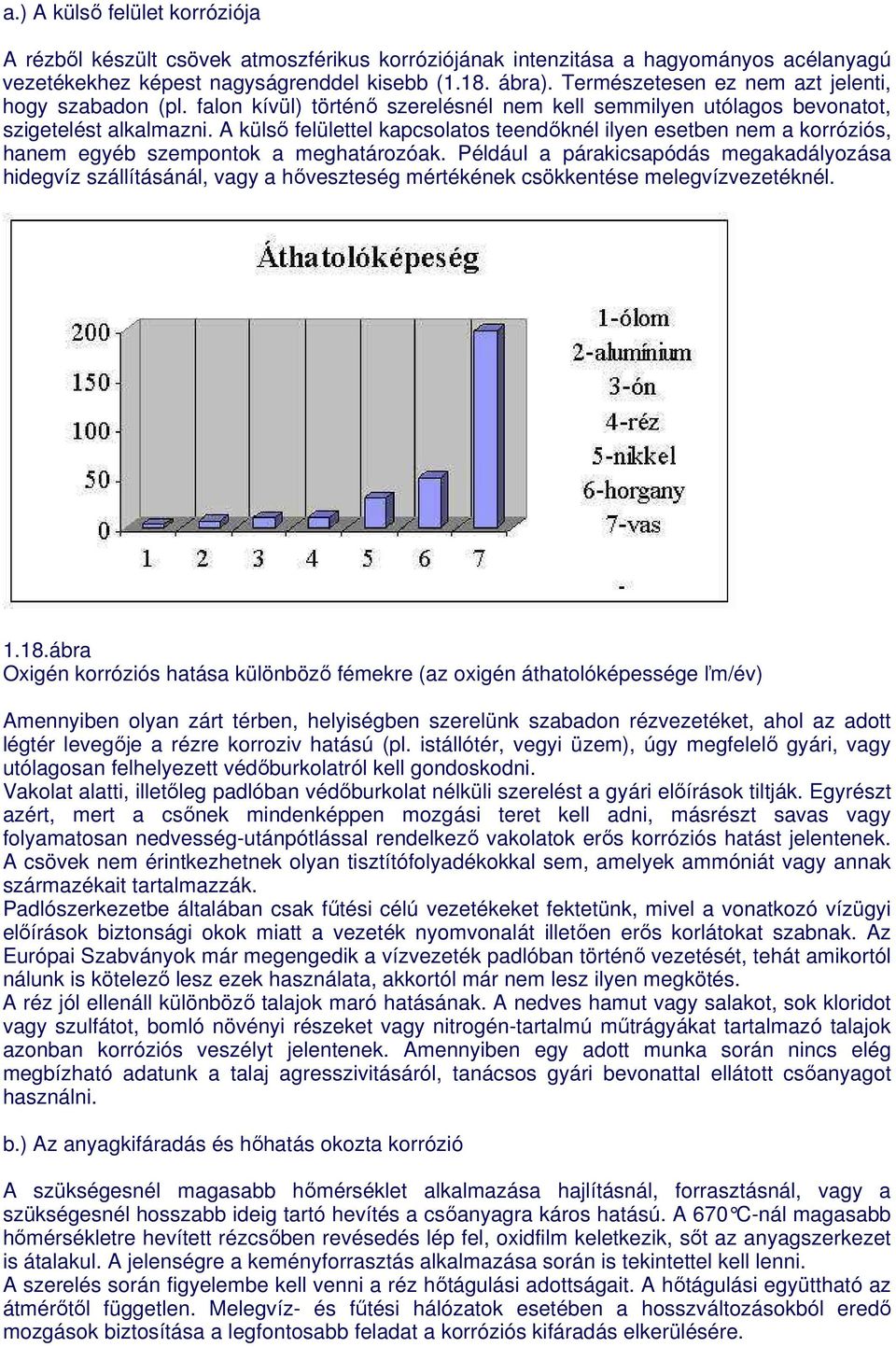 A külsı felülettel kapcsolatos teendıknél ilyen esetben nem a korróziós, hanem egyéb szempontok a meghatározóak.