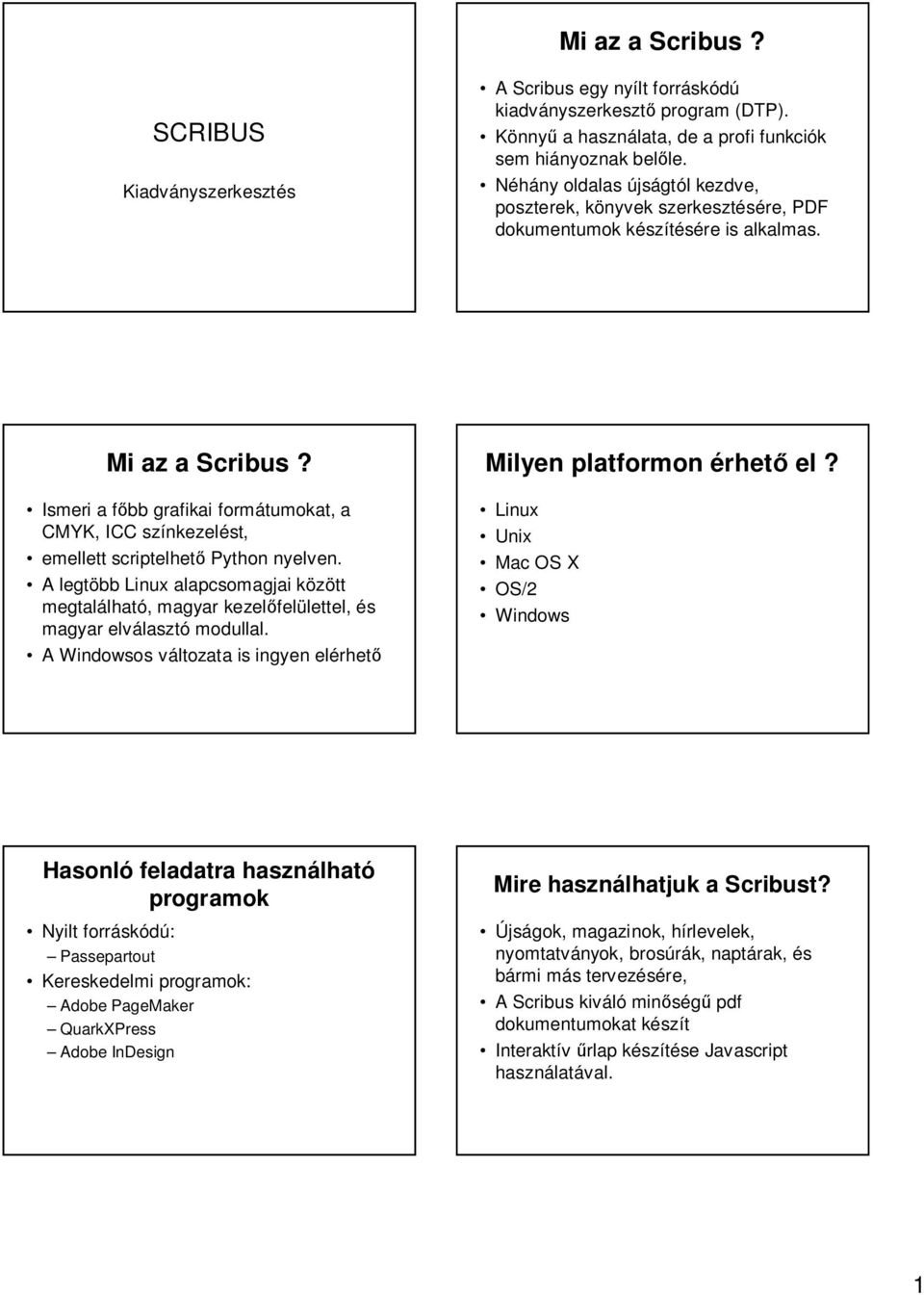 Ismeri a f bb grafikai formátumokat, a CMYK, ICC színkezelést, emellett scriptelhet Python nyelven.