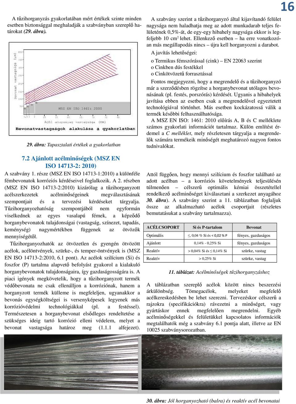 részben (MSZ EN ISO 14713-2:2010) kizárólag a tűzihorganyzott acélszerkezetek acélminőségeinek megválasztásának szempontjait és a tervezési kérdéseket tárgyalja.