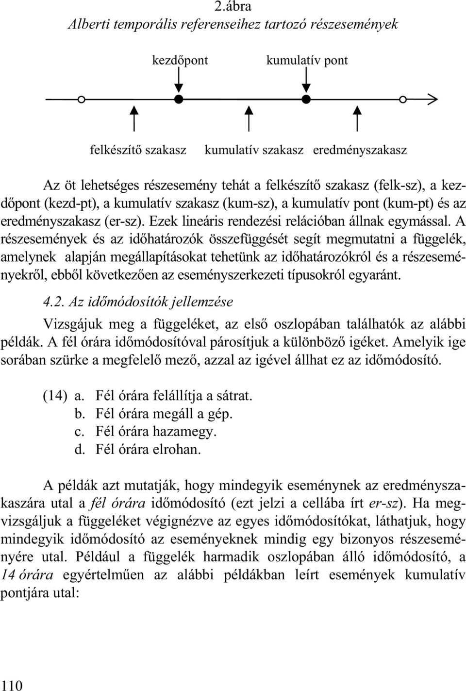 A részesemények és az id határozók összefüggését segít megmutatni a függelék, amelynek alapján megállapításokat tehetünk az id határozókról és a részeseményekr l, ebb l következ en az