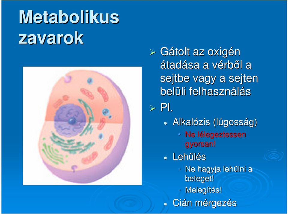 Alkalózis (lúgosság) Ne lélegeztessenlegeztessen gyorsan!