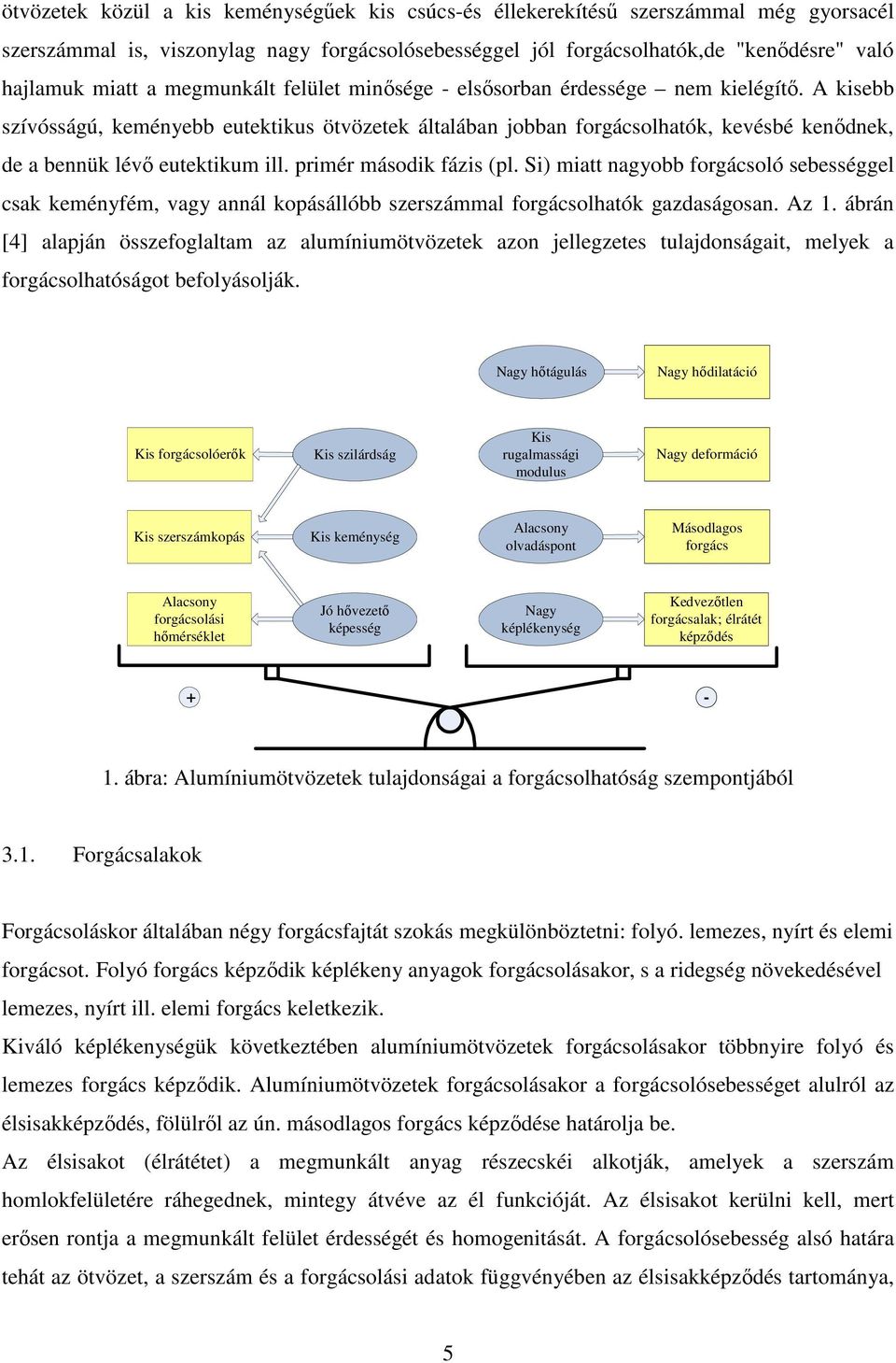 A kisebb szívósságú, keményebb eutektikus ötvözetek általában jobban forgácsolhatók, kevésbé kenıdnek, de a bennük lévı eutektikum ill. primér második fázis (pl.