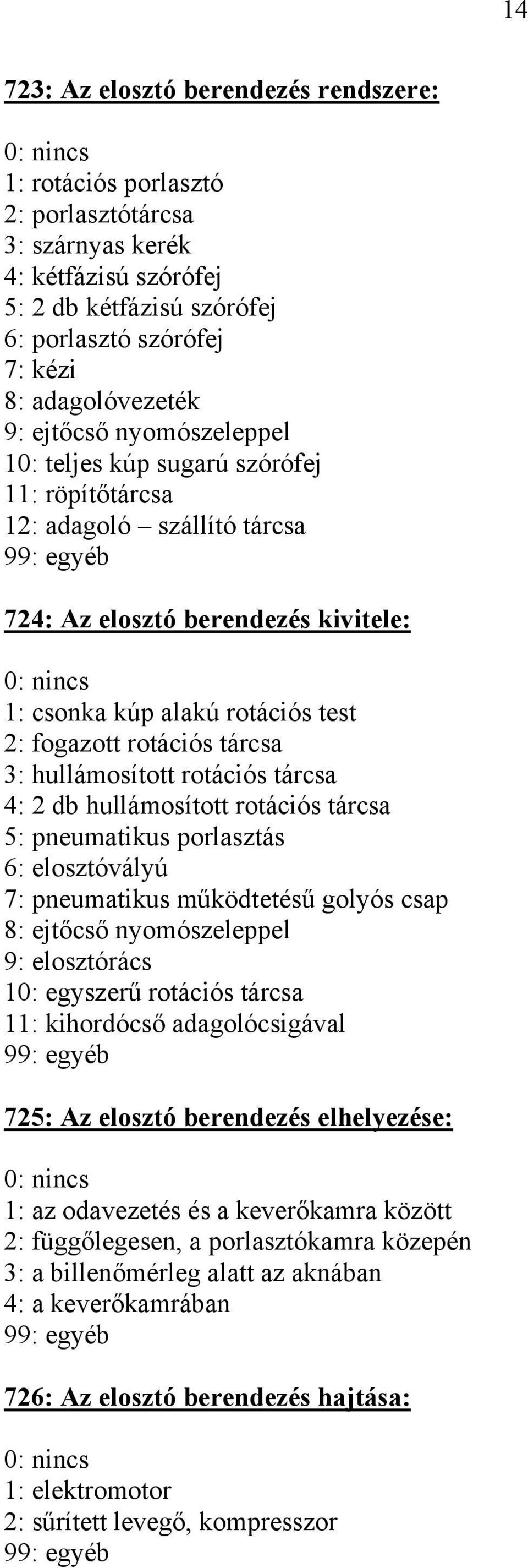 3: hullámosított rotációs tárcsa 4: 2 db hullámosított rotációs tárcsa 5: pneumatikus porlasztás 6: elosztóvályú 7: pneumatikus működtetésű golyós csap 8: ejtőcső nyomószeleppel 9: elosztórács 10: