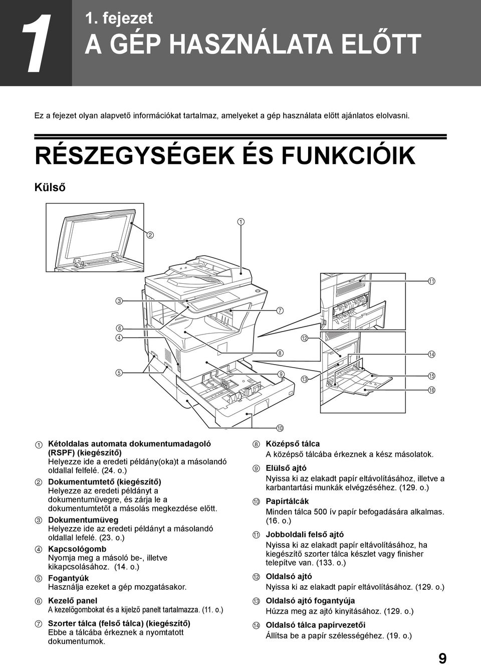 dallal felfelé. (. o.) Dokumentumtető (kiegészítő) Helyezze az eredeti példányt a dokumentumüvegre, és zárja le a dokumentumtetőt a másolás megkezdése előtt.