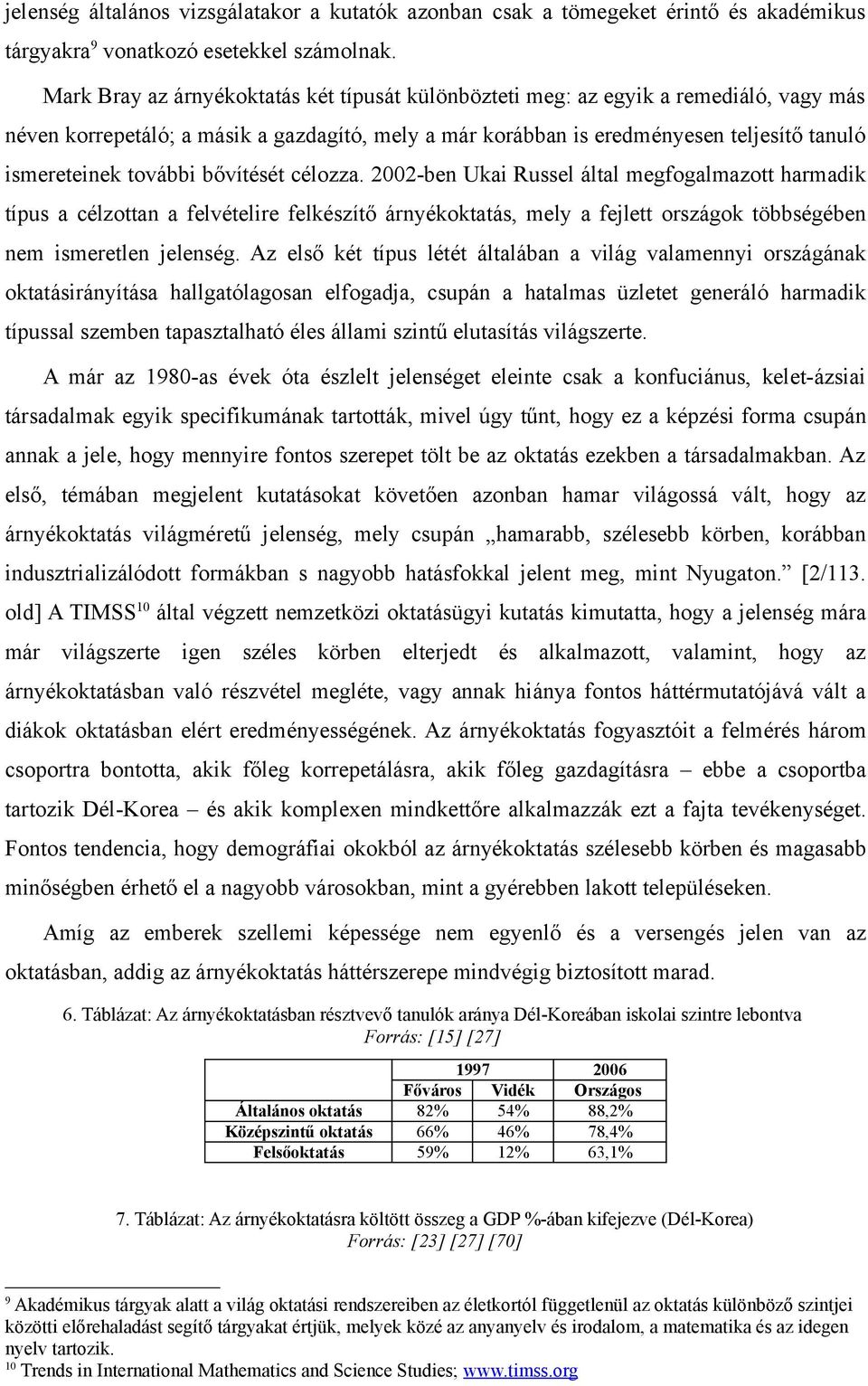 további bővítését célozza. 2002-ben Ukai Russel által megfogalmazott harmadik típus a célzottan a felvételire felkészítő árnyékoktatás, mely a fejlett országok többségében nem ismeretlen jelenség.