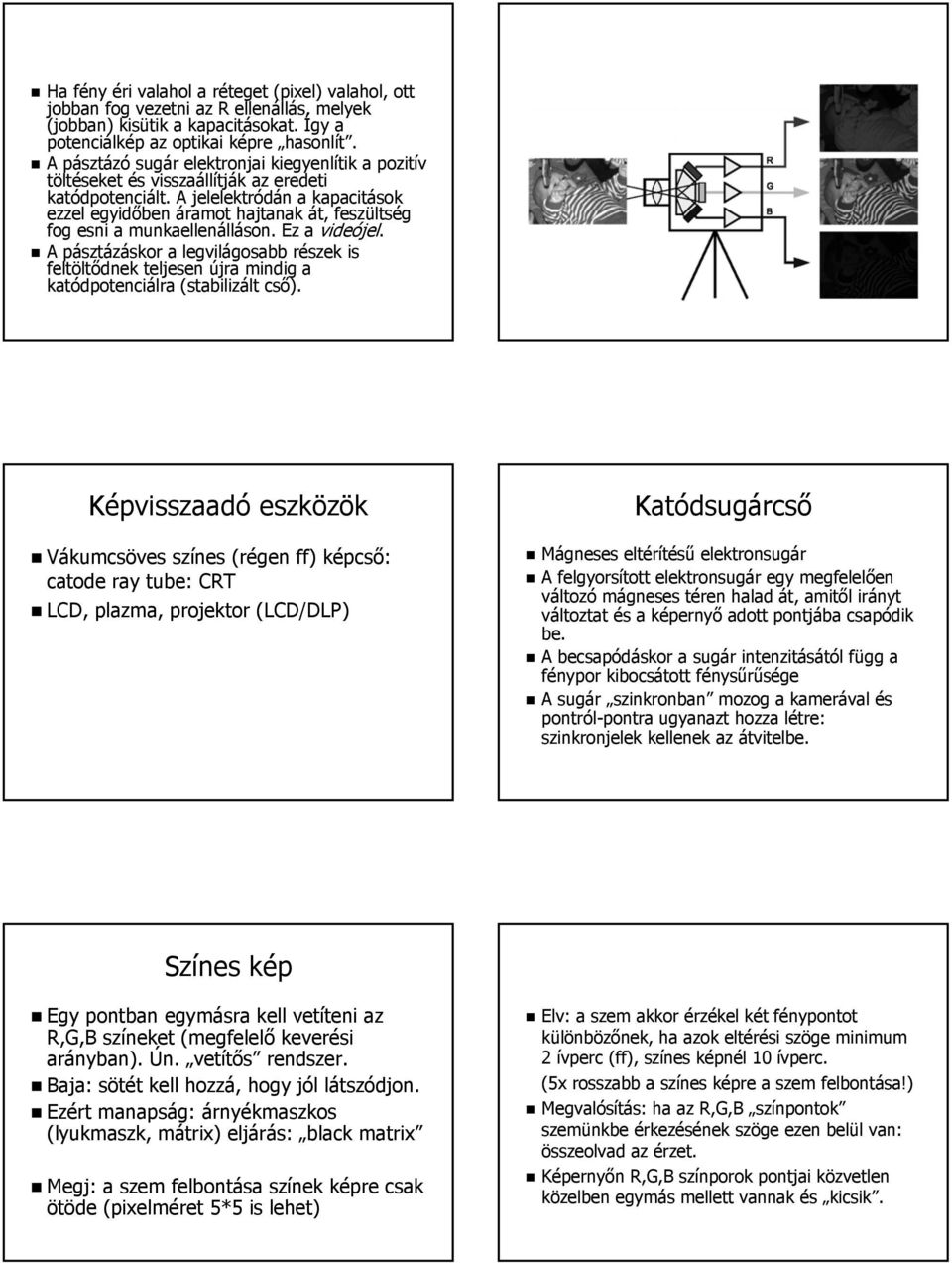 A jelelektródán a kapacitások ezzel egyidőben áramot hajtanak át, feszültség fog esni a munkaellenálláson. Ez a videójel.