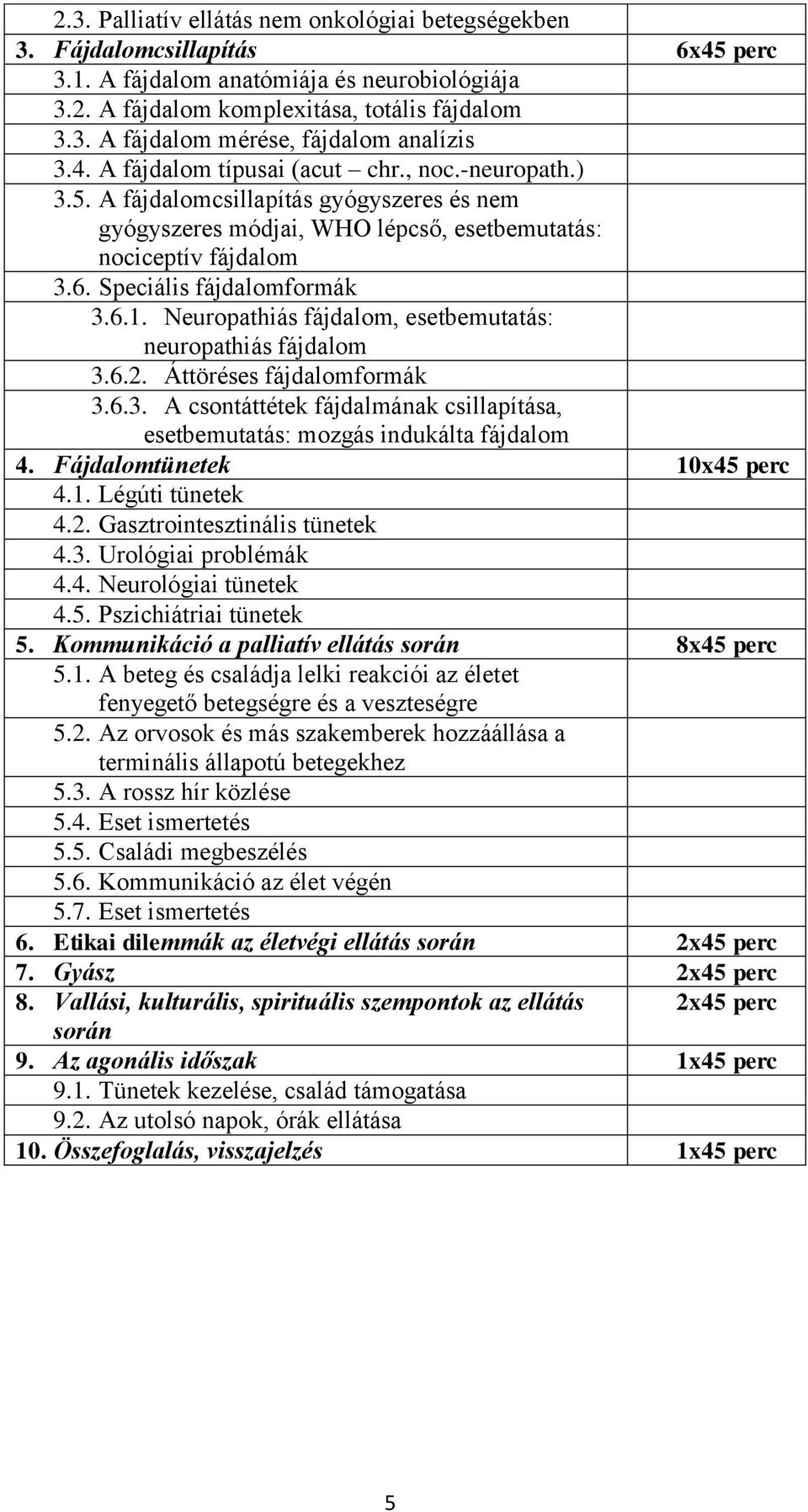 Neuropathiás fájdalom, esetbemutatás: neuropathiás fájdalom 3.6.2. Áttöréses fájdalomformák 3.6.3. A csontáttétek fájdalmának csillapítása, esetbemutatás: mozgás indukálta fájdalom 4.