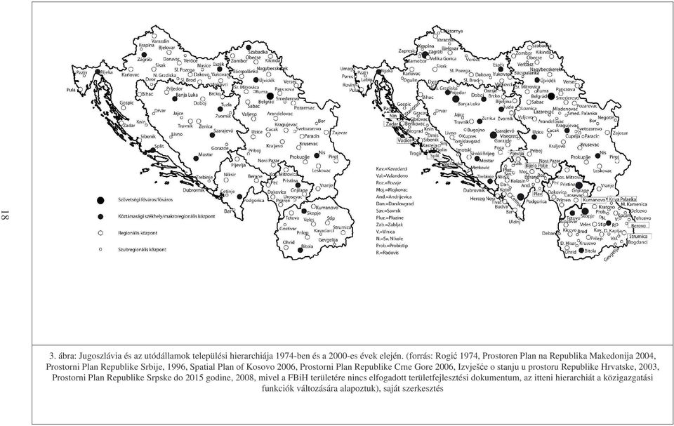 Prostorni Plan Republike Crne Gore 2006, Izvješe o stanju u prostoru Republike Hrvatske, 2003, Prostorni Plan Republike Srpske do 2015