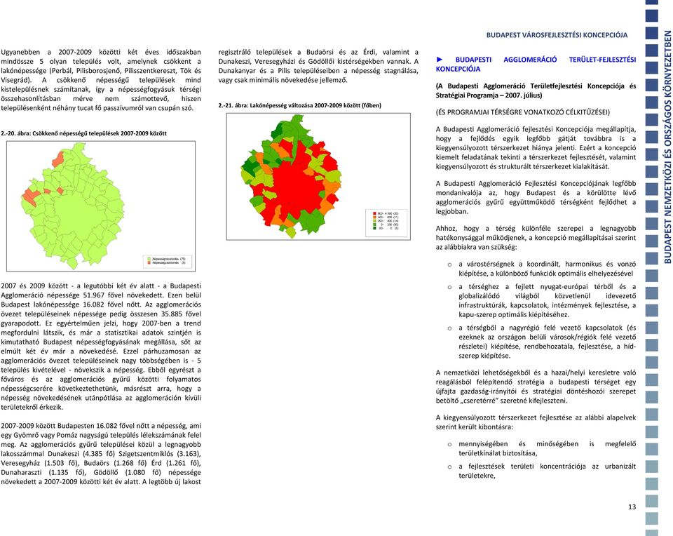 szó. 2. 2. ábra: Csökkenő népességű települések 27 29 között regisztráló települések a Budaörsi és az Érdi, valamint a Dunakeszi, Veresegyházi és Gödöllői kistérségekben vannak.