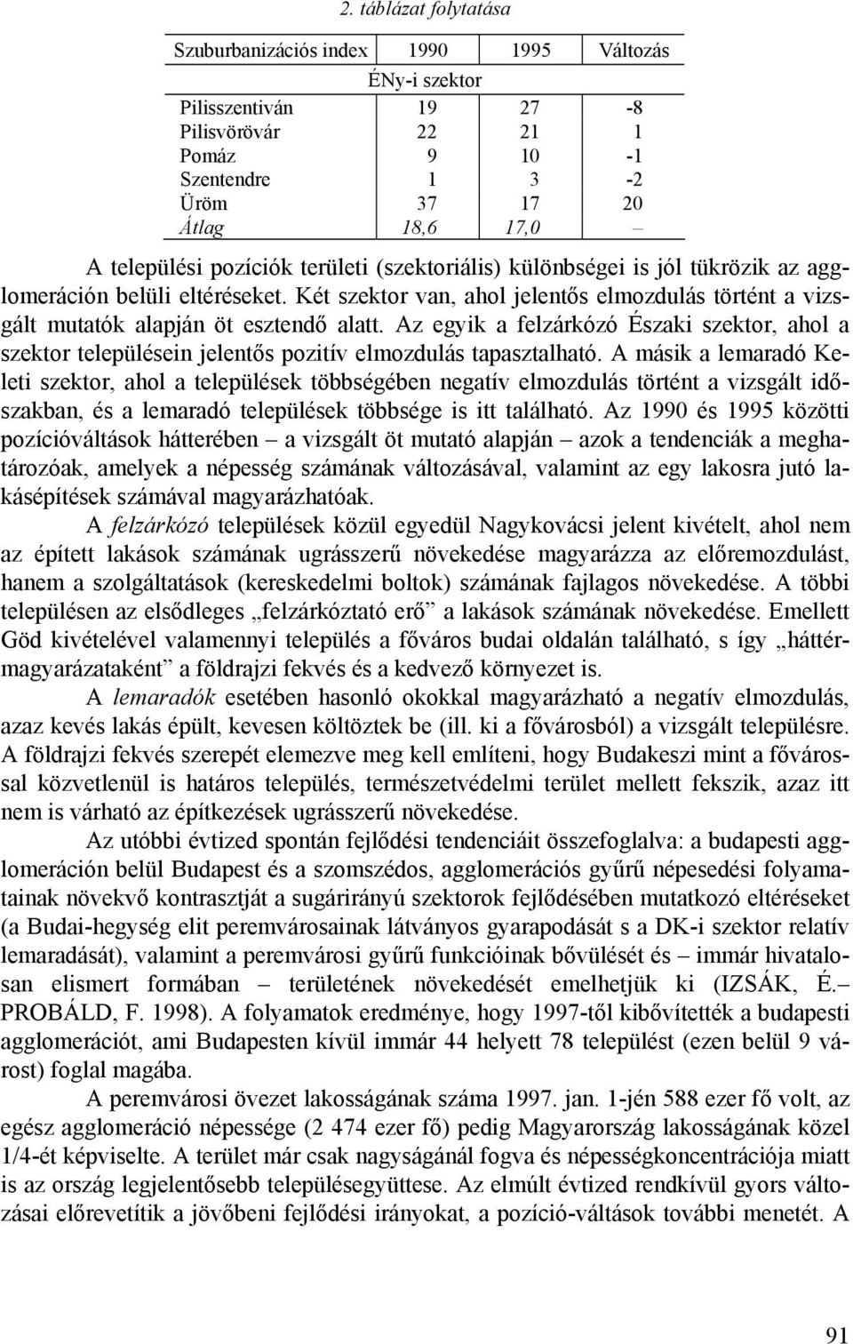 Az egyik a felzárkózó Északi szektor, ahol a szektor településein jelentős pozitív elmozdulás tapasztalható.