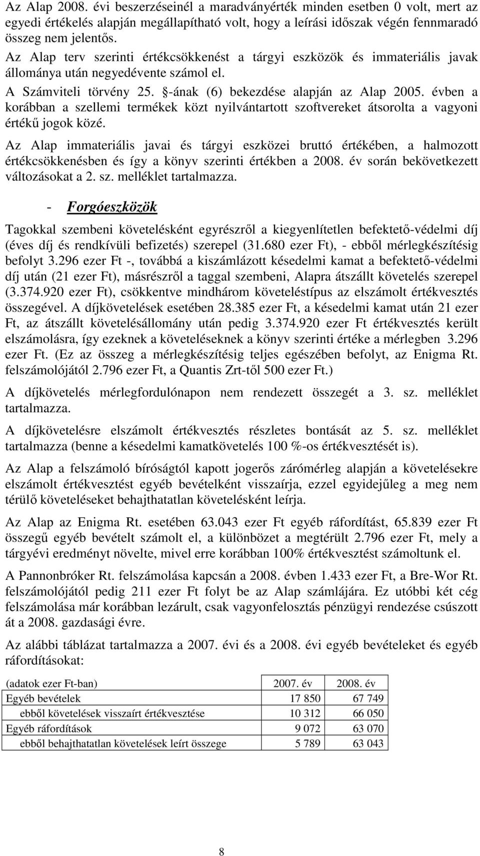 évben a korábban a szellemi termékek közt nyilvántartott szoftvereket átsorolta a vagyoni értékő jogok közé.