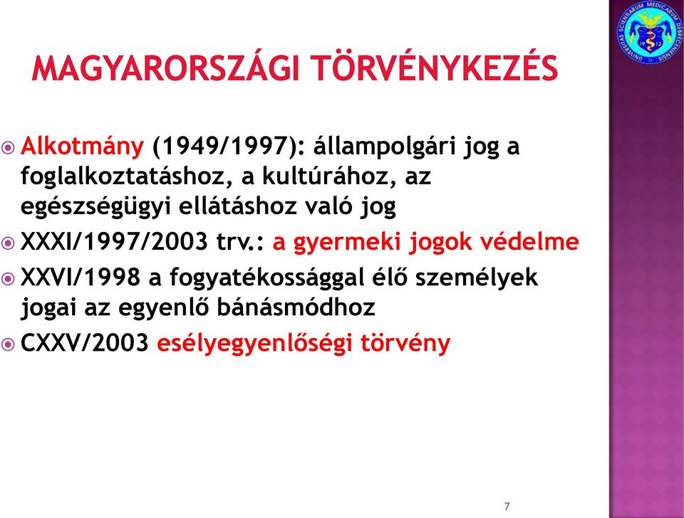 : a gyermeki jogok védelme XXVI/1998 a fogyatékossággal élő