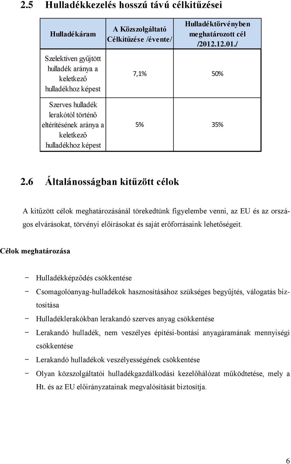 6 Általánosságban kitűzött célok A kitűzött célok meghatározásánál törekedtünk figyelembe venni, az EU és az országos elvárásokat, törvényi előírásokat és saját erőforrásaink lehetőségeit.