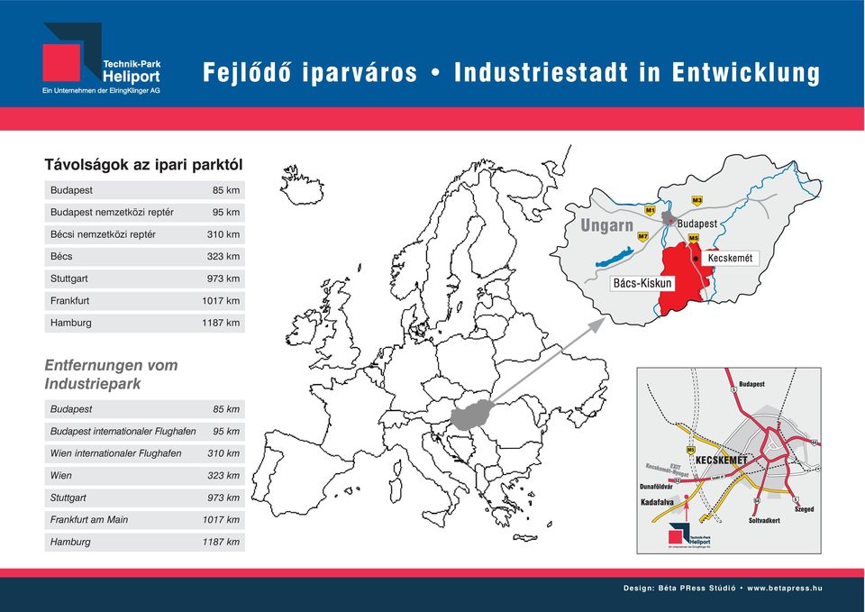 Entfernungen vom Industriepark Budapest Budapest internationaler Flughafen Wien internationaler Flughafen Wien