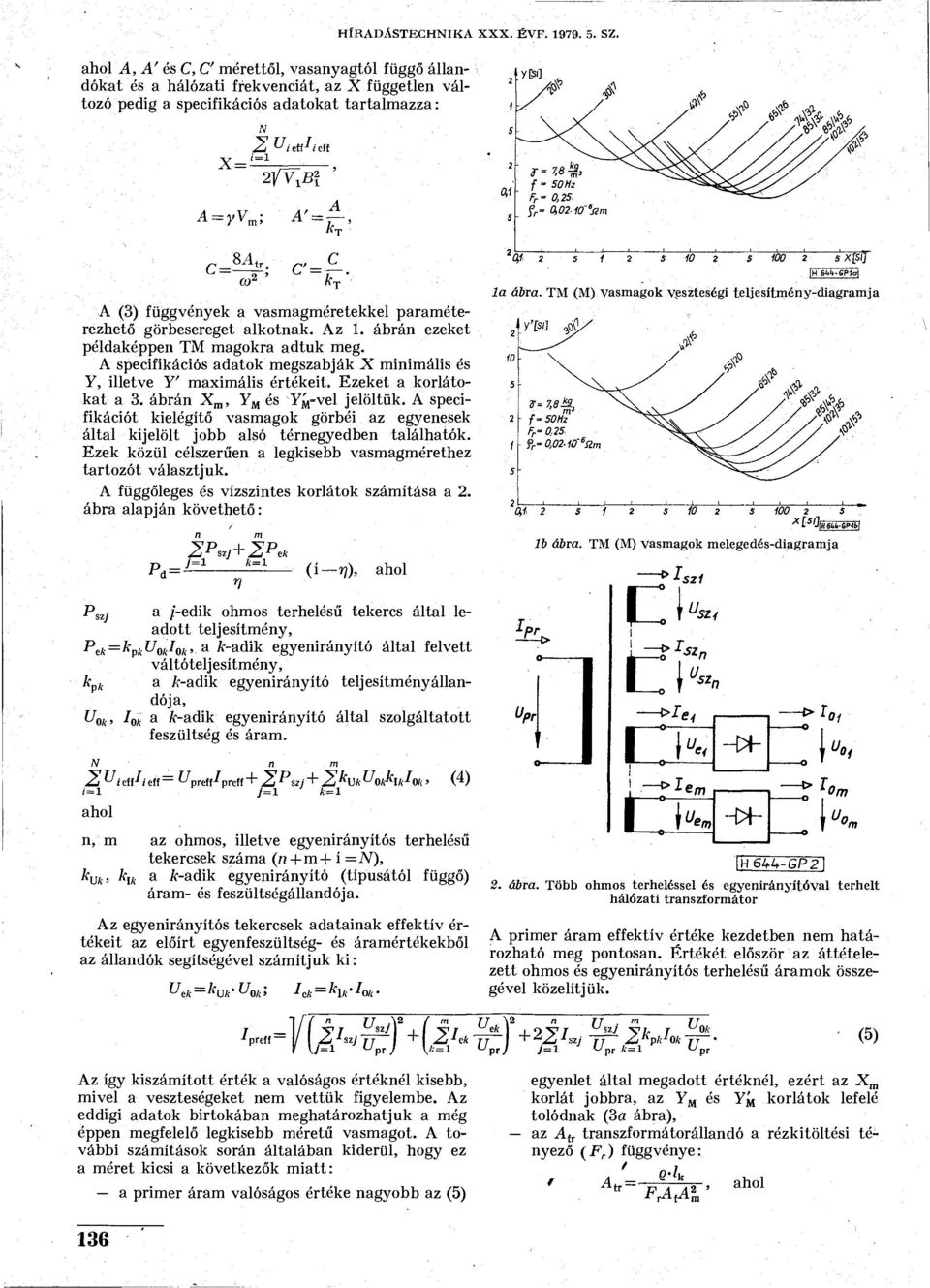 0,021O~ s Jlm C-- C A (3) függvények a vasmagméretekkel paraméterezhető görbesereget alkotnak. Az 1. ábrán ezeket példaképpen TM magokra adtuk meg.