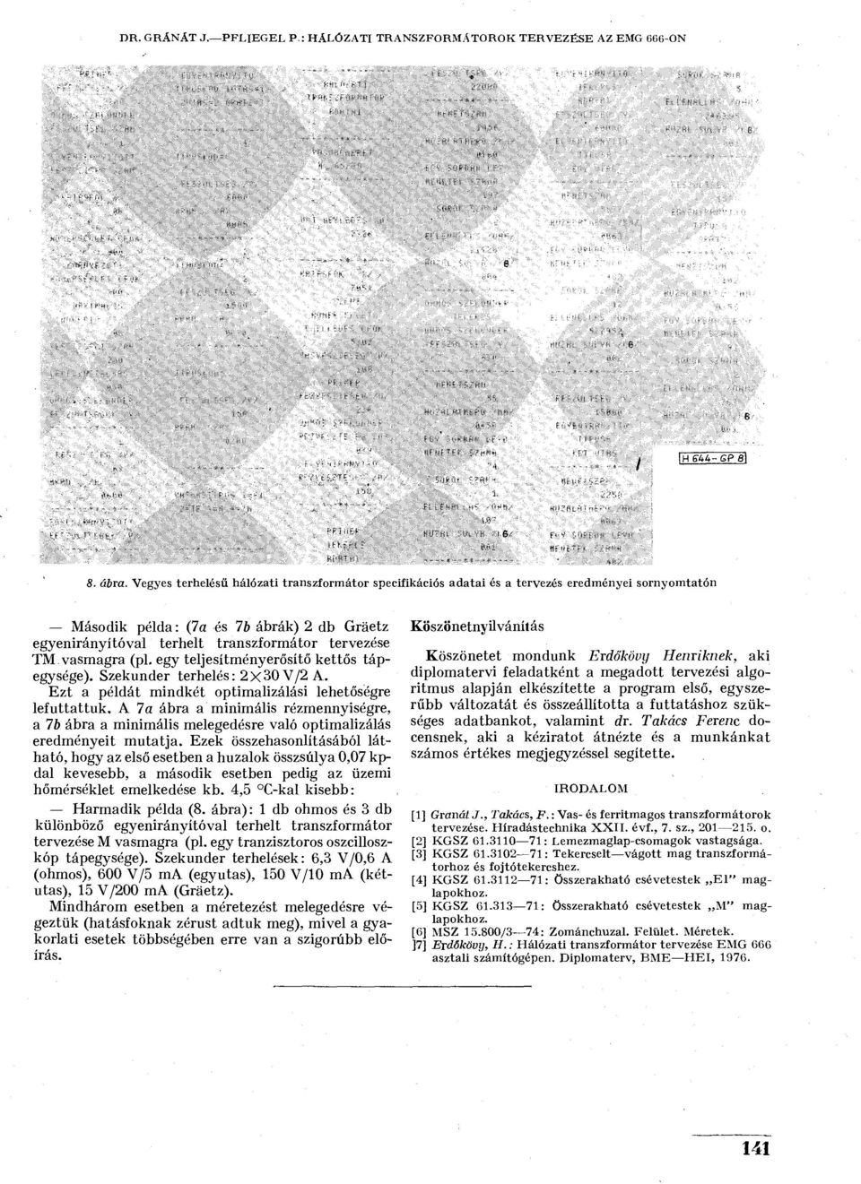 vasmagra (pl. egy teljesítményerősítő kettős tápegysége). Szekunder terhelés: 2x30 V/2 A. Ezt a példát mindkét optimalizálási lehetőségre lefuttattuk.