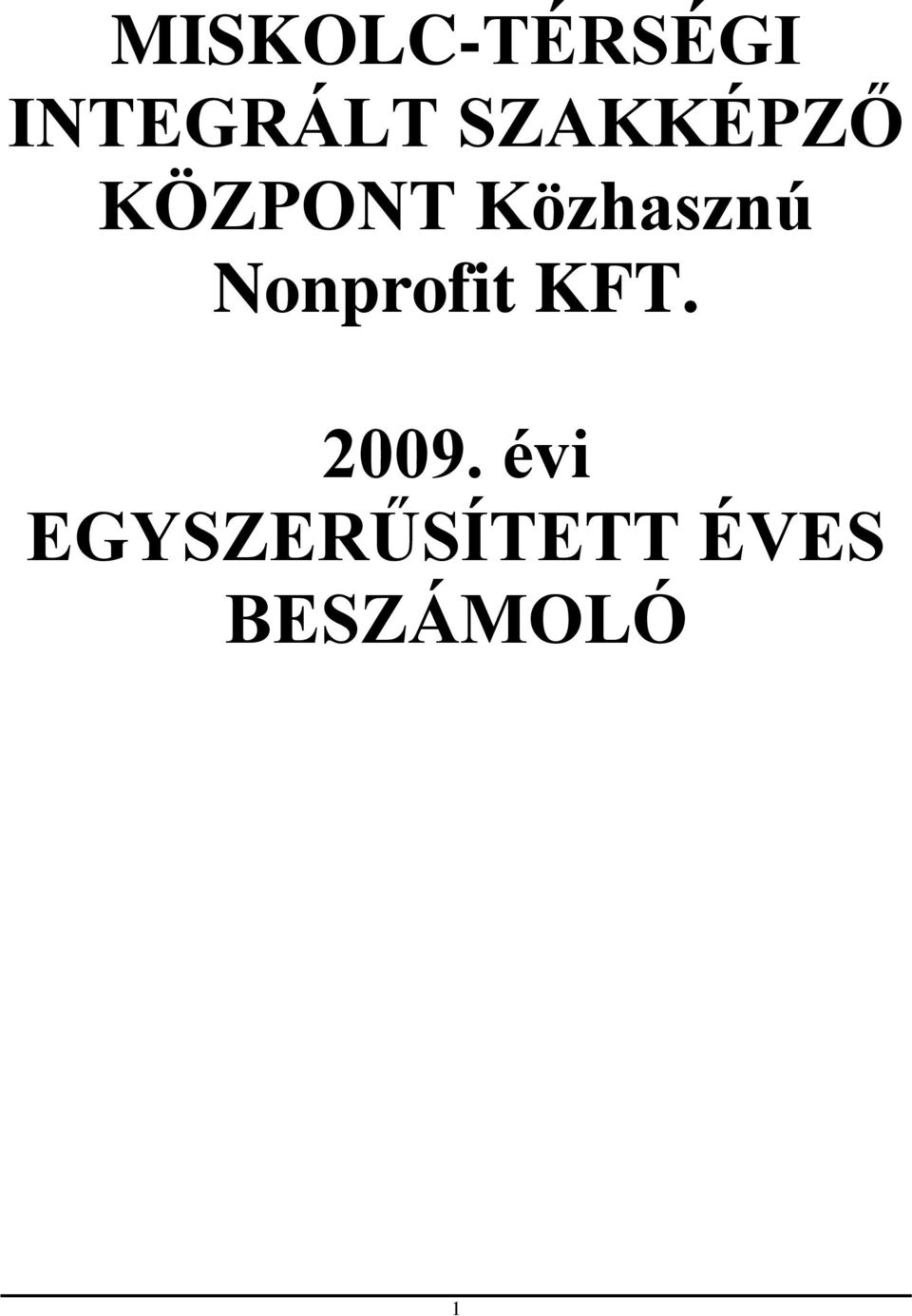 Nonprofit KFT. 2009.