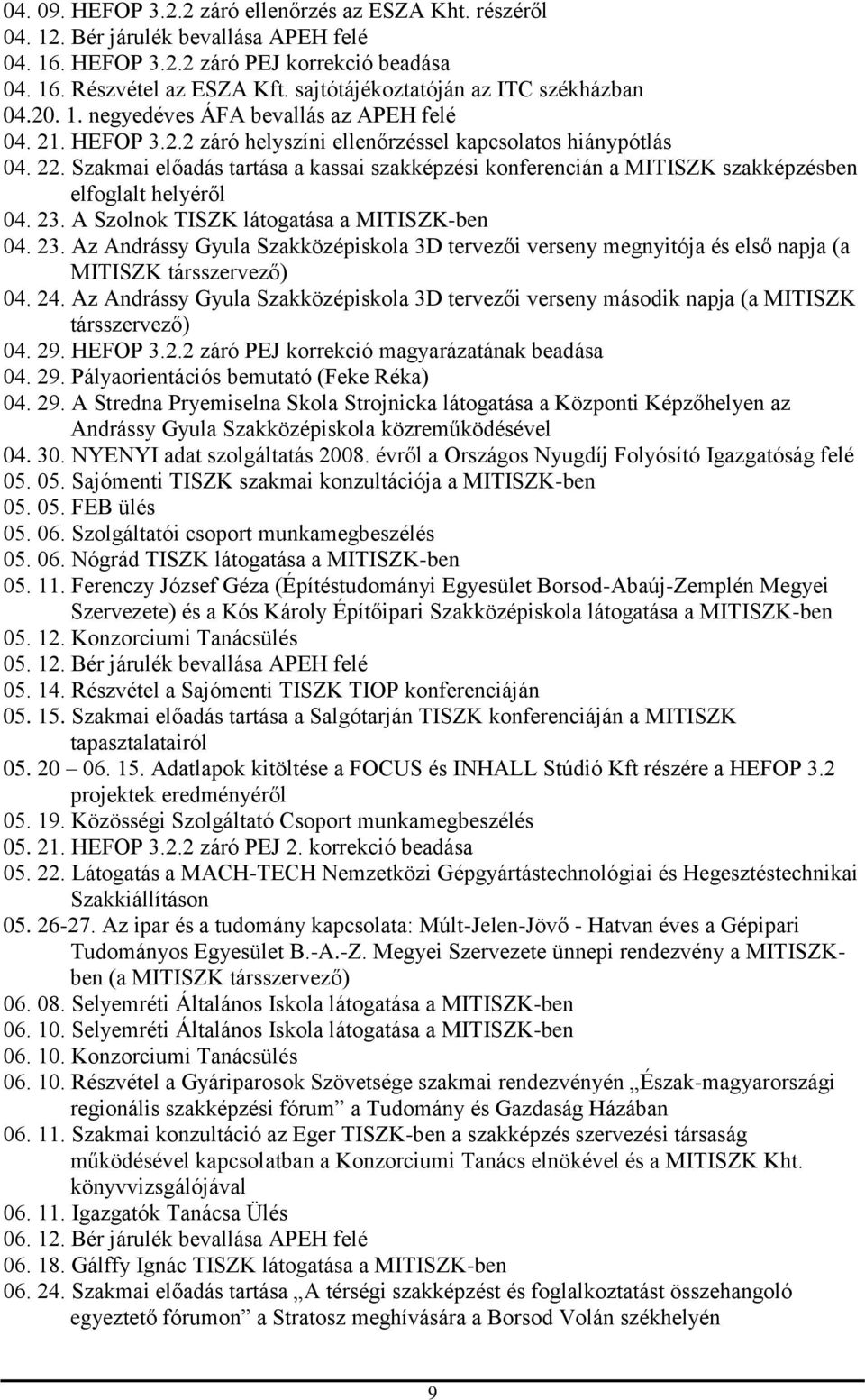 Szakmai előadás tartása a kassai szakképzési konferencián a MITISZK szakképzésben elfoglalt helyéről 04. 23.