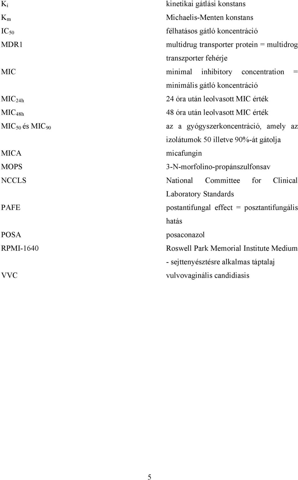 gyógyszerkoncentráció, amely az izolátumok 50 illetve 90%-át gátolja micafungin 3-N-morfolino-propánszulfonsav NCCLS National Committee for Clinical Laboratory Standards PAFE