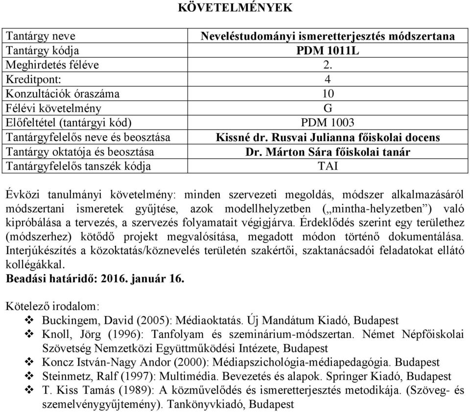 kipróbálása a tervezés, a szervezés folyamatait végigjárva. Érdeklődés szerint egy területhez (módszerhez) kötődő projekt megvalósítása, megadott módon történő dokumentálása.