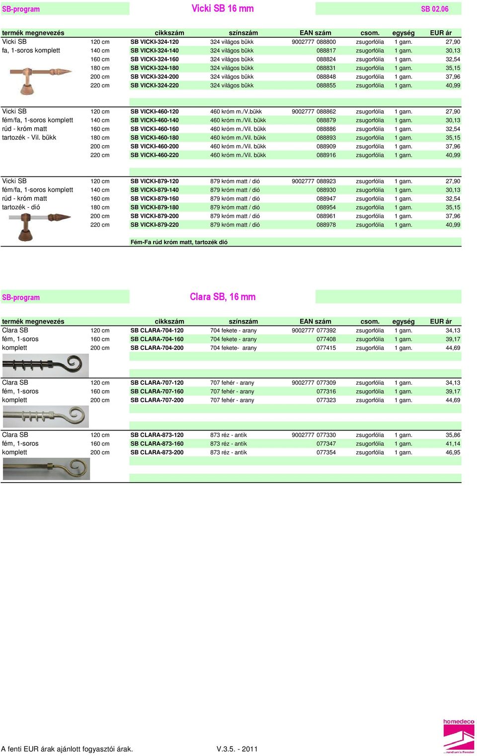 32,54 180 cm SB VICKI-324-180 324 világos bükk 088831 zsugorfólia 1 garn. 35,15 200 cm SB VICKI-324-200 324 világos bükk 088848 zsugorfólia 1 garn.