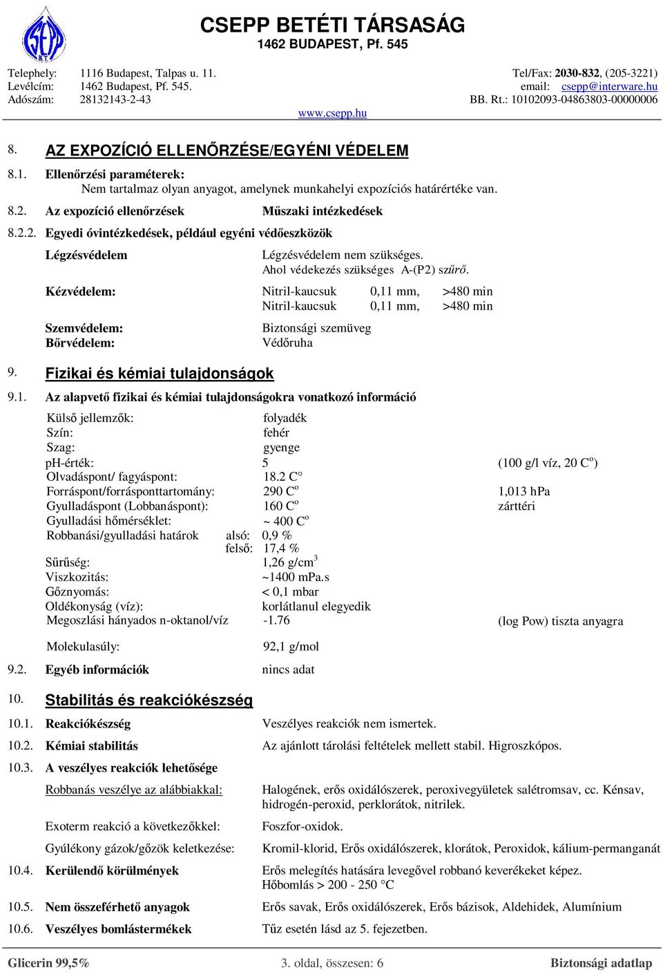 Kézvédelem: Nitril-kaucsuk 0,11